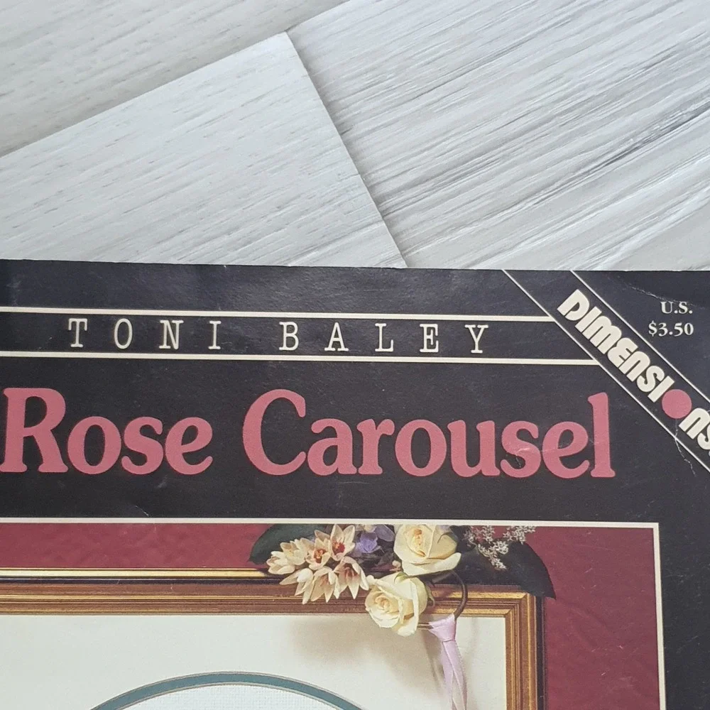 Dimensions Toni‎ Baley Rose Carousel Cross Stitch Pattern Leaflet 227 Vintage